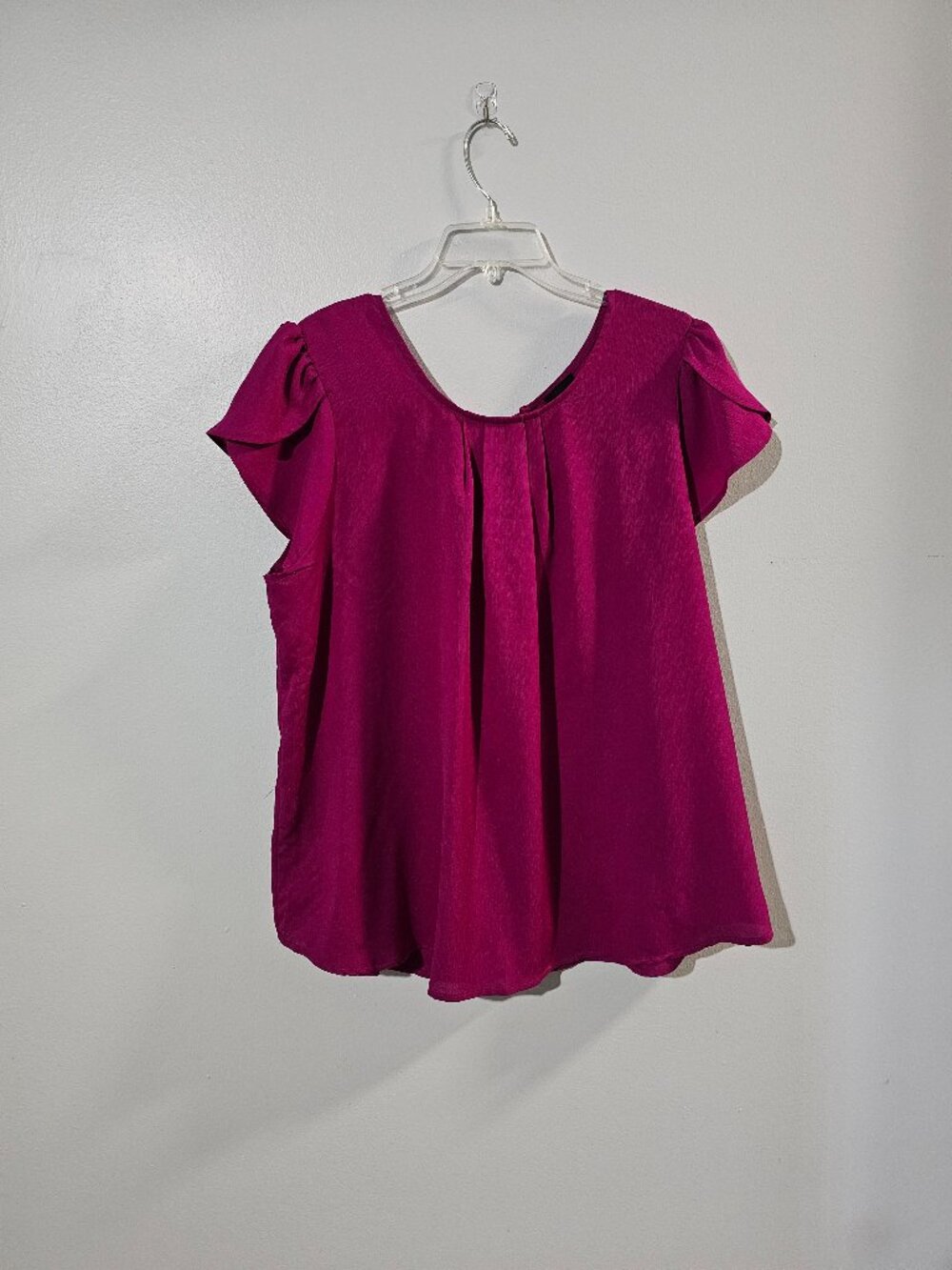 Torrid Magenta Fuchsia Flutter Sleeve Blouse Tie Back 1X